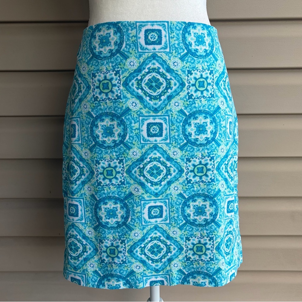 •Talbots• Canvas Medallion Floral Pattern Skirt - Size 10P